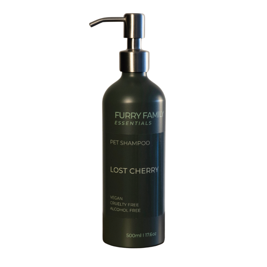 Pet shampoo bottle labeled &