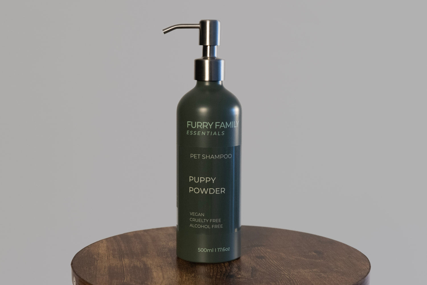 Pet shampoo bottle labeled &